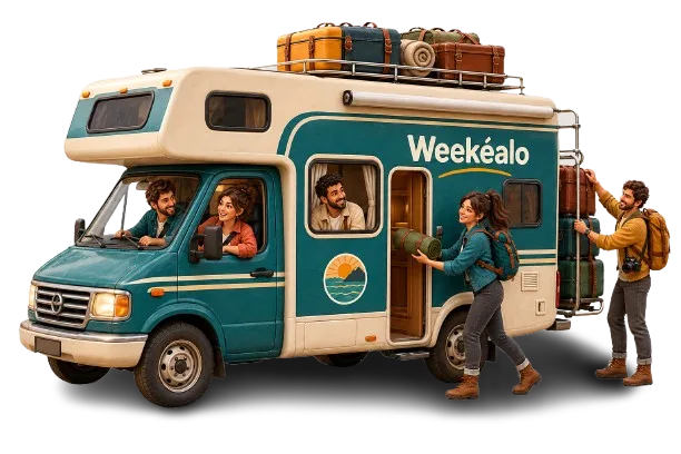 La autocaravana de Weekéalo cargada y lista para salir